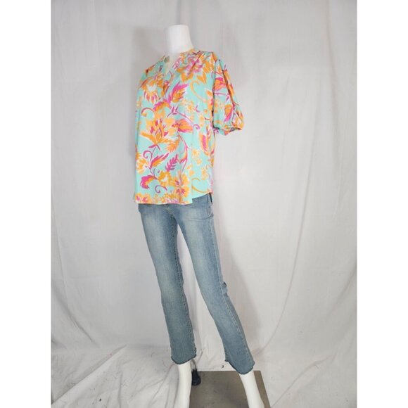 Entro Mint Combo Short Sleeve Tunic Top - Picture 2 of 5